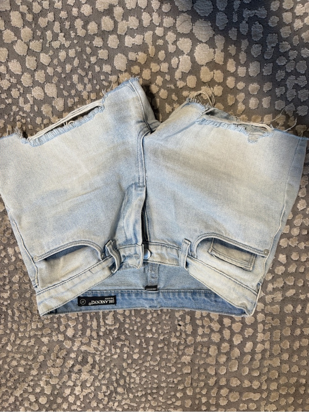 Blank NYC Light Blue Distressed Denim Shorts